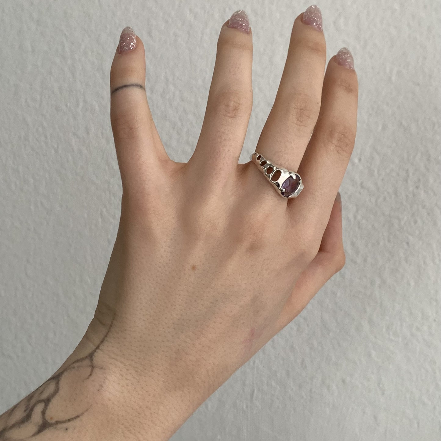 octopus ring with amethyst